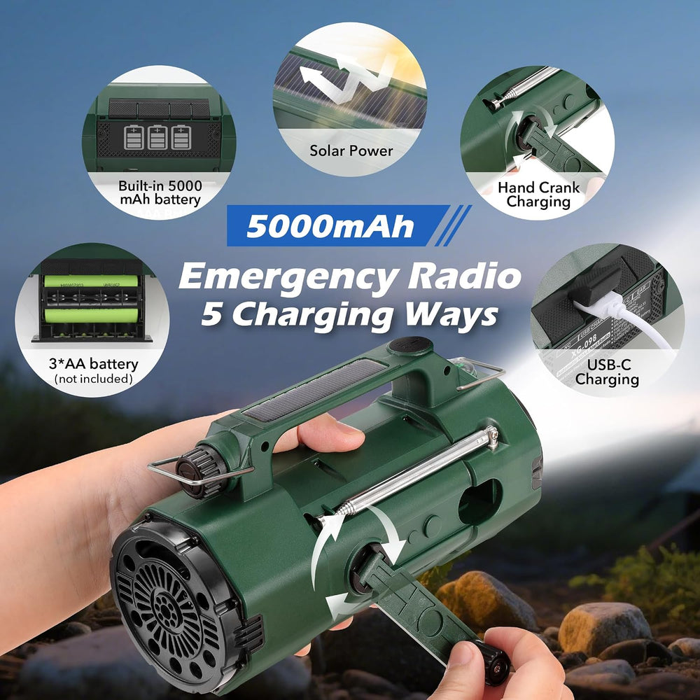 Solar Hand Crank Emergency Radio,Weather Alert Radio NOAA/FM/AM/SW