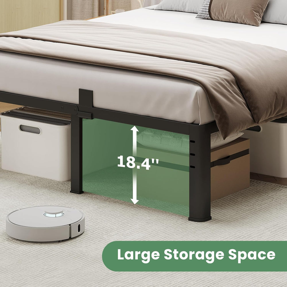 NKZ 20 Inch Queen Size Metal Platform Bed Frame with Round Corner Legs