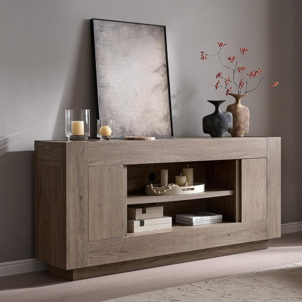 OKD Modern 70" TV Stand for 80" TV, Thick Block Media Console, Alde...