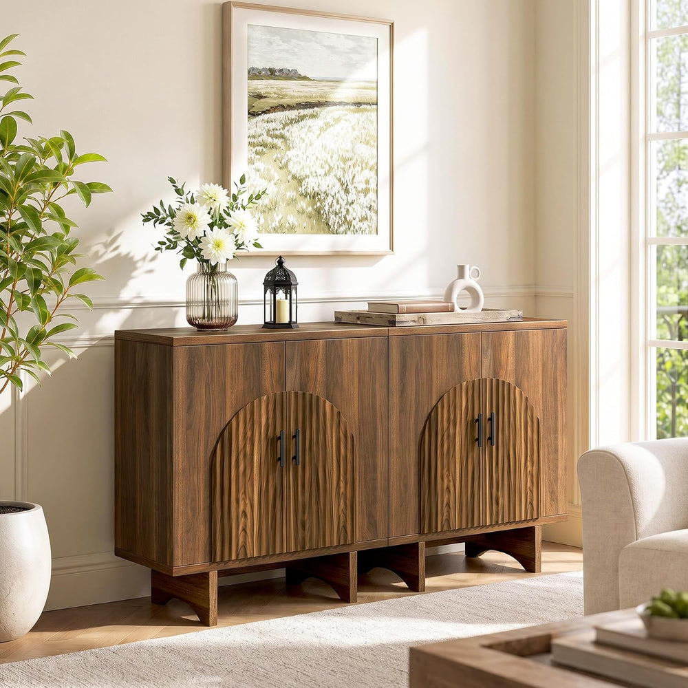 Welzona Sideboard Buffet Cabinet with Storage, Accent Cabinet, Walnut