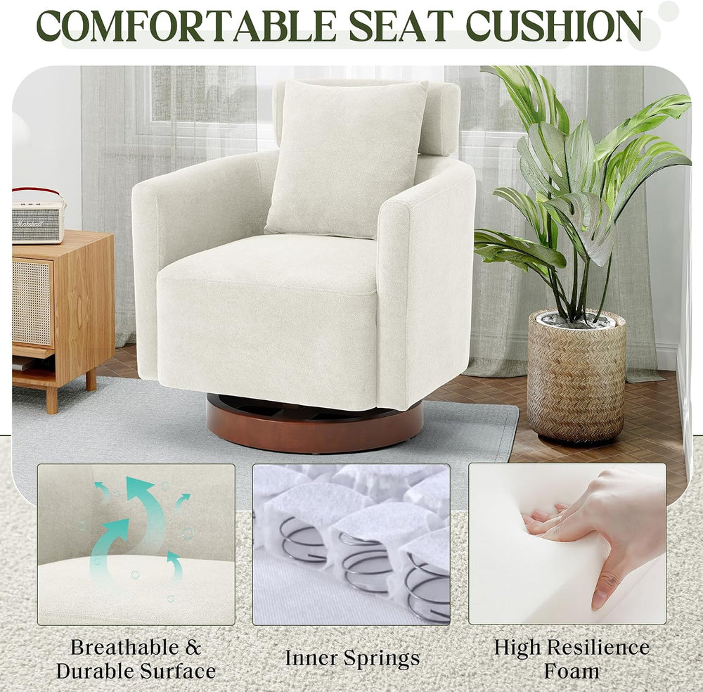 HOMREST Swivel Accent Chair,Armchair Barrel Chair with Adjustable Backrest Sw...
