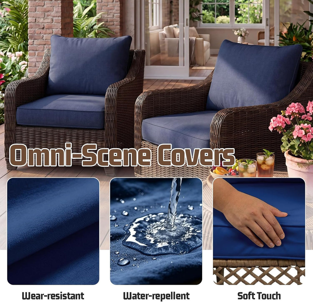 4pcs Outdoor Patio Cushion Covers Replacement, 24" Zippered Outdoor Cush...