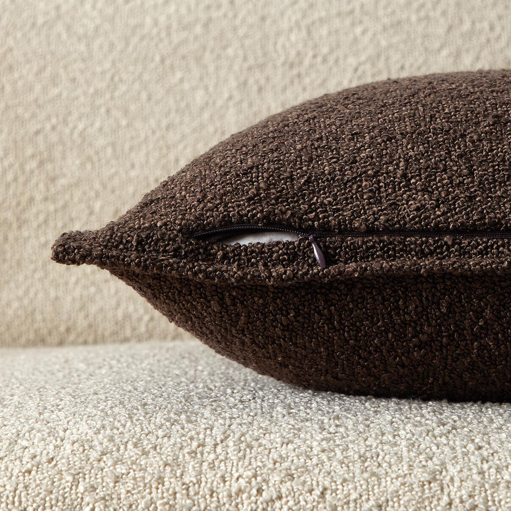 Brown 26x26 Boucle Textured Throw Pillow Covers Set of 2 for Couch Sofa Bed