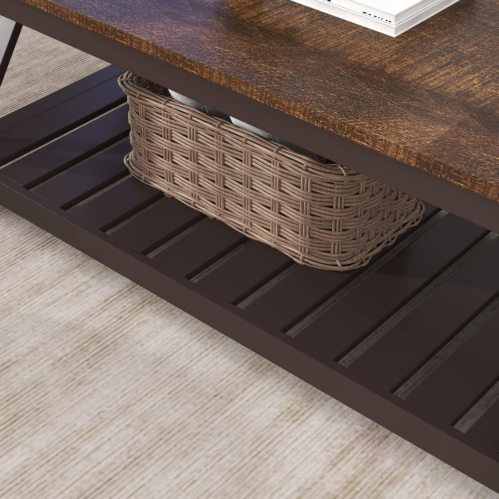 ChooChoo 40" Farmhouse Coffee Table with A-Frame Design for Living Room