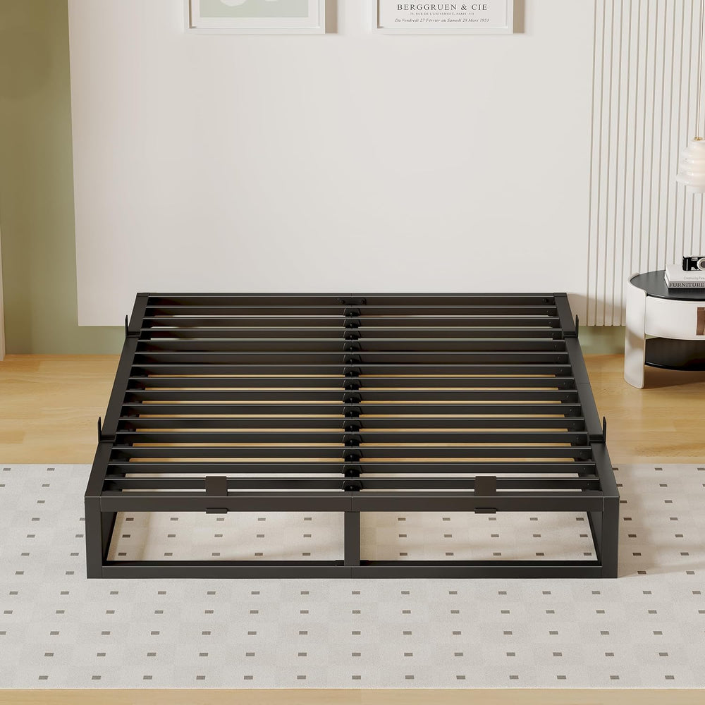 Cal King Bed Frame Metal 10 Inch,Platform Upgrade Heavy Duty Base Black