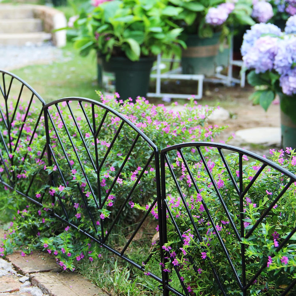 5Pack Decorative Fence 17in x 7.9ft Garden Metal Fence Rustproof Outdoor Land...