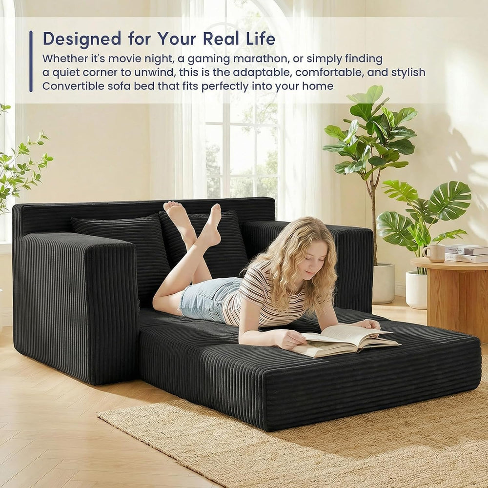 cidludto Boneless Couch Loveseat Sleeper, Convertible Sofa Bed Folding Couch ...