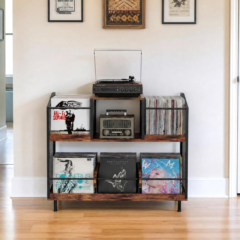 KirKical 3-Tier Large Capacity Record Player Stand, Holds Up to 400 Albums