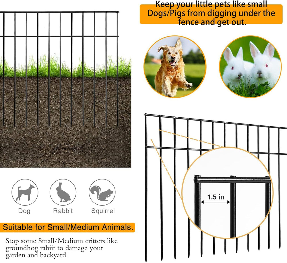 Adavin Small/Medium Animal Barrier Fence,15 Pack 24 in(L)X 15 in(H) Undergrou...