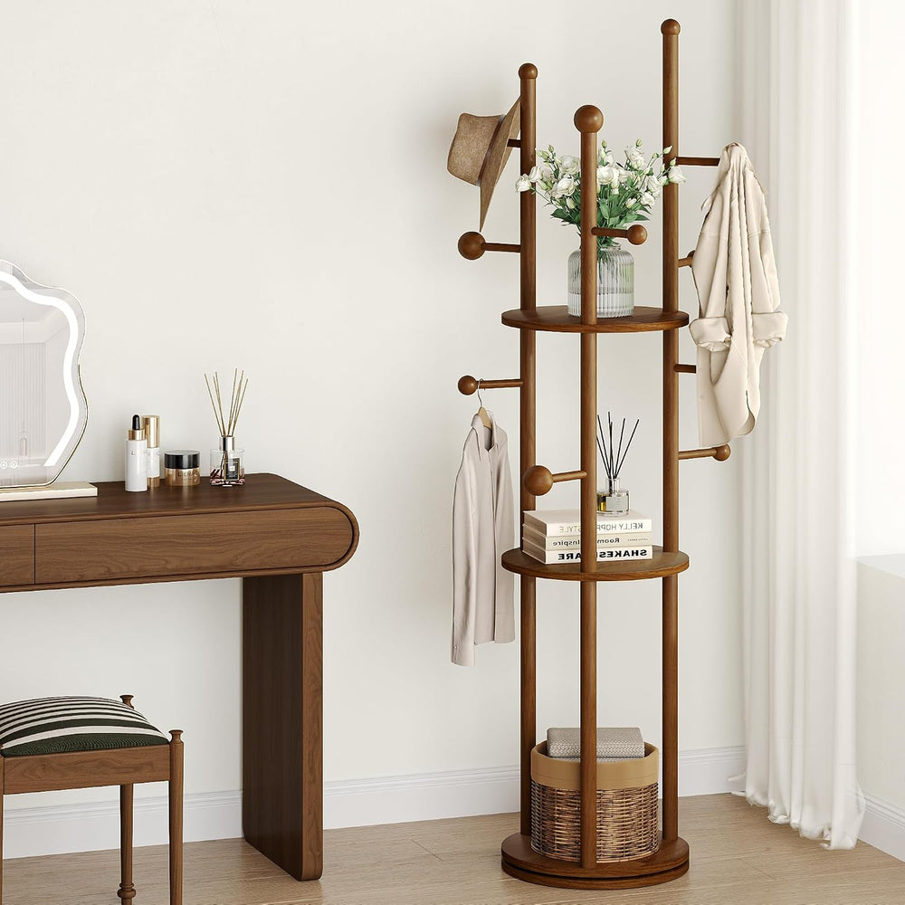 FROMJBEST Coat Rack Freestanding, Coat Tree Entryway, Mid-Century, Walnut