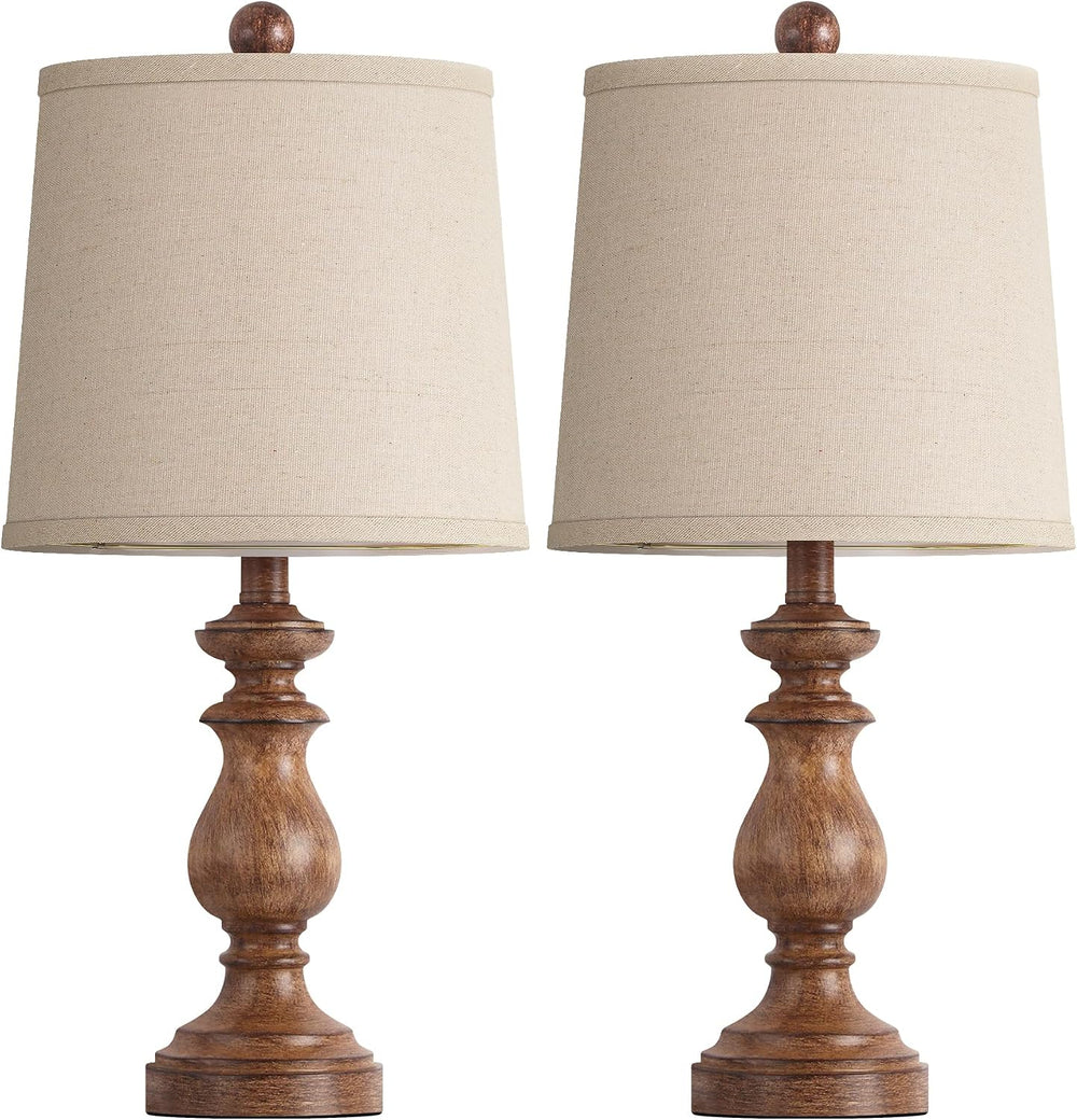 PARTPHONER Traditional Table Lamp Set of 2, Rustic Farmhouse Table Lamps for ...