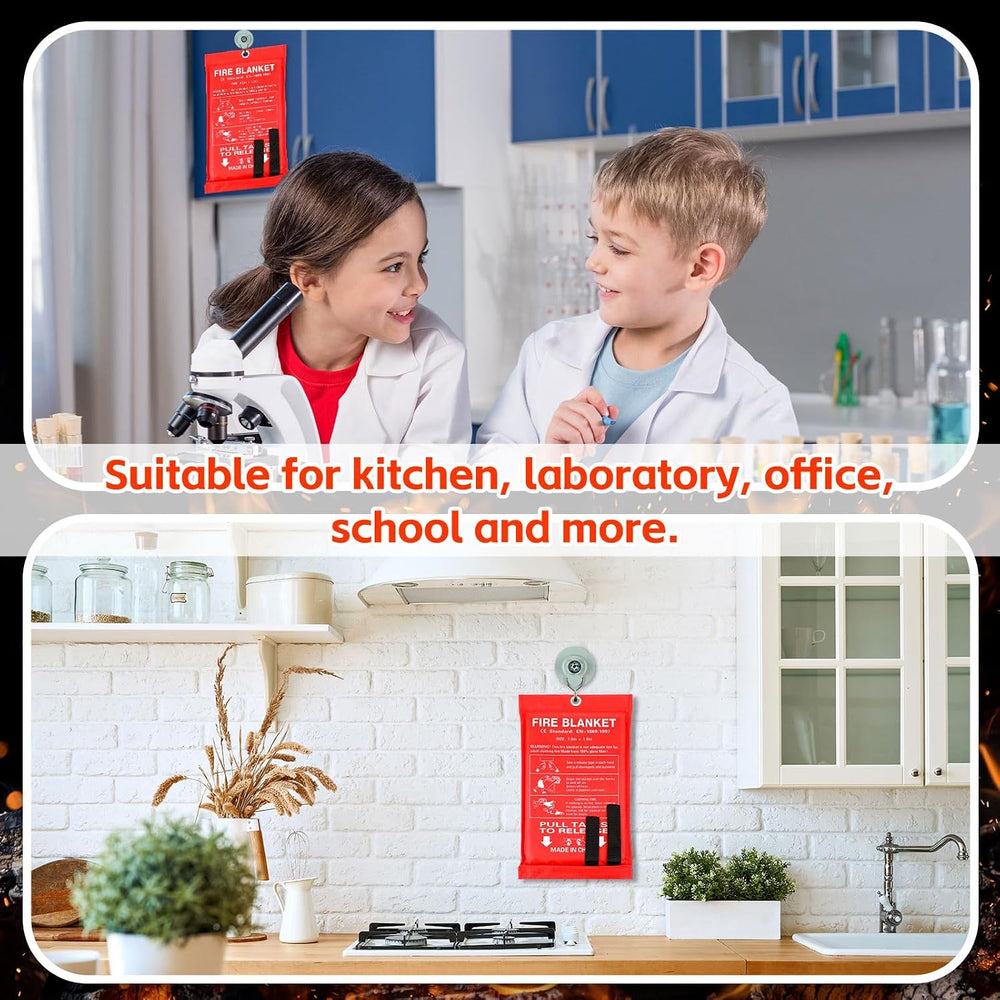 Macarrie 30 Pack 39” x 39” Fire Blanket Emergency for Home Kitchen, Red