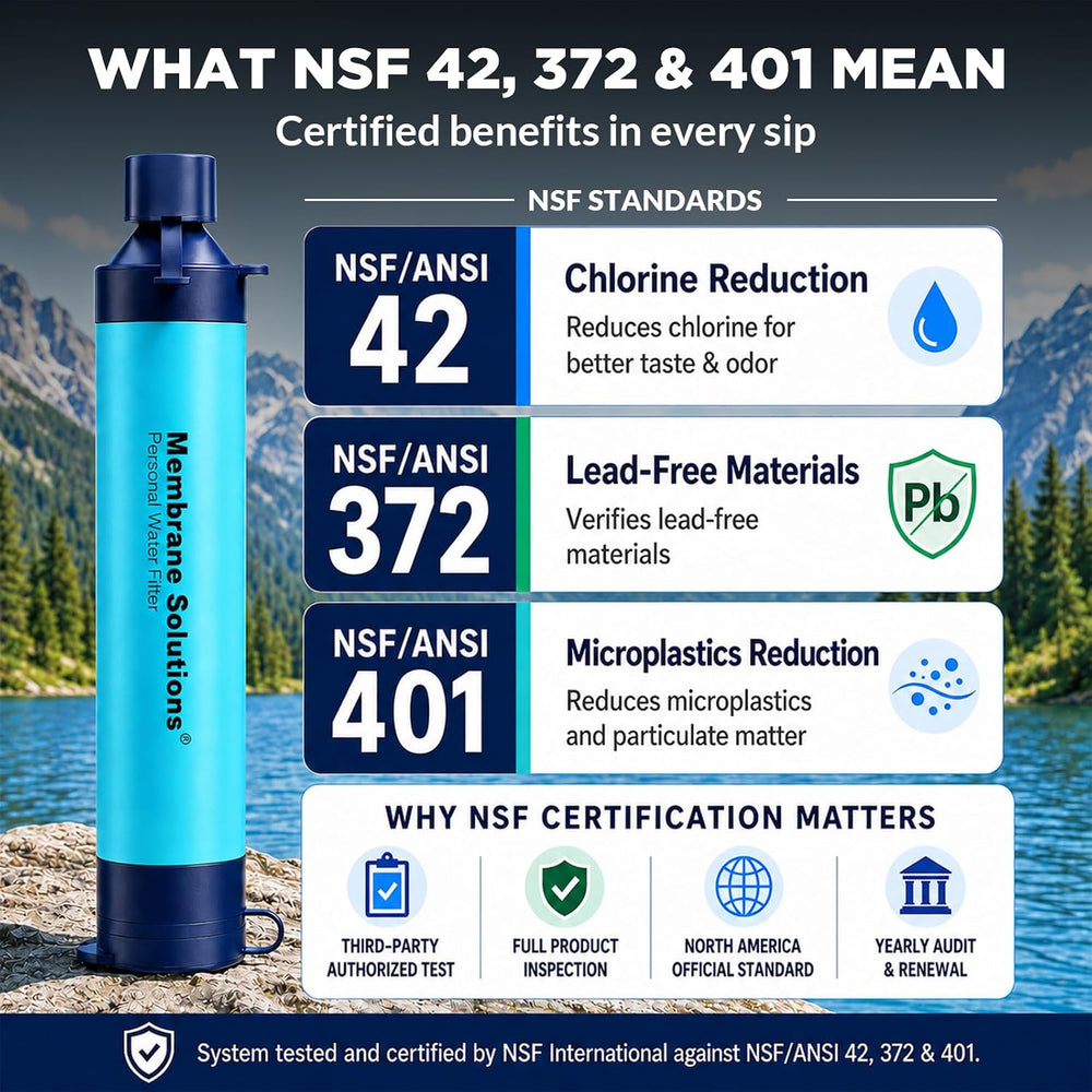 Membrane Solutions Personal Water Filter Straw S1