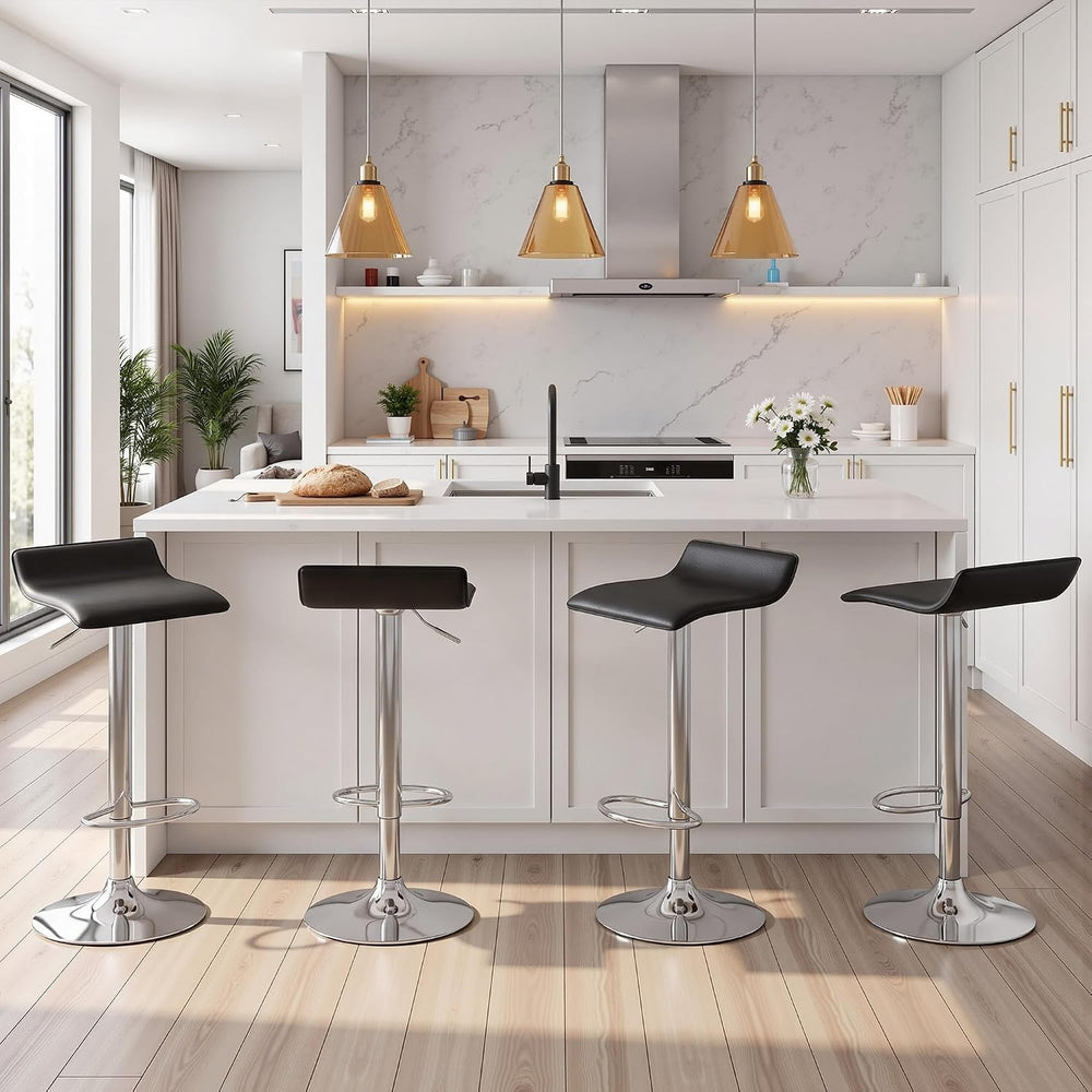 VECELO Bar Stools Set of 2, Counter Bar Stools with Swivel Bar and Adjustable...