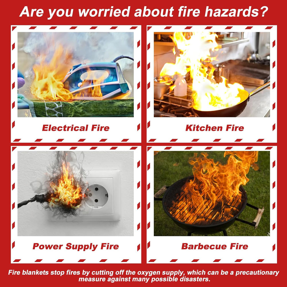 15 Pack Emergency Fire Blanket for Home and Kitchen Fire Suppression Blanket ...