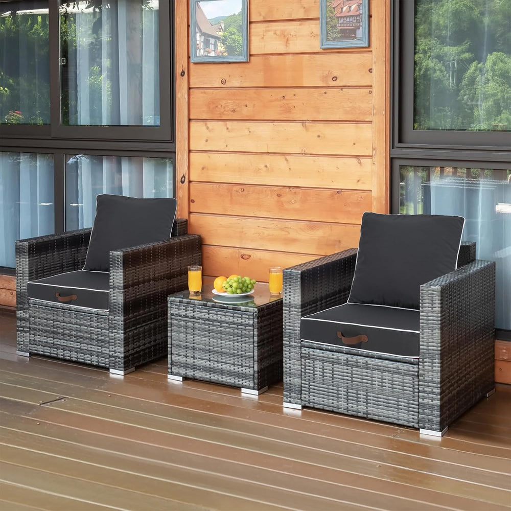 Enipate Outdoor Deep Seat Cushion Set of 2, Weather Resistant Patio Furniture...