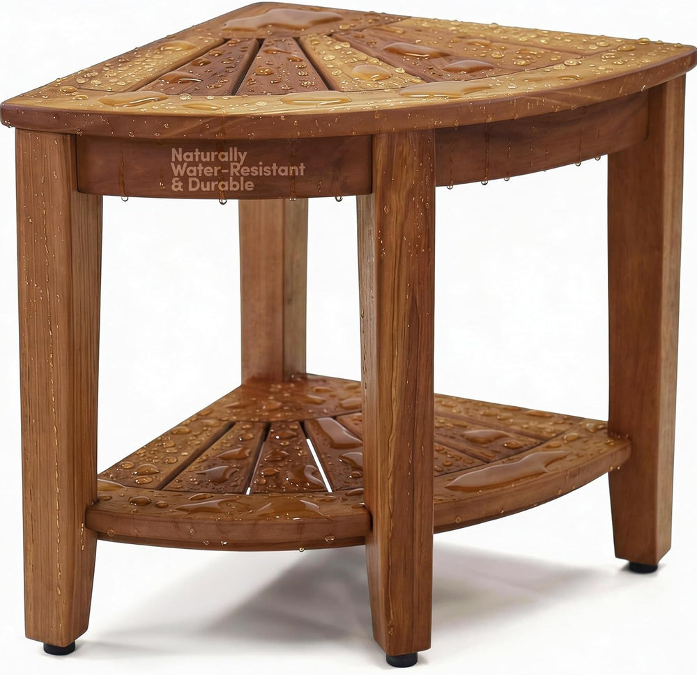 AquaTeak Kai Corner 15.5" Teak Shower Bench