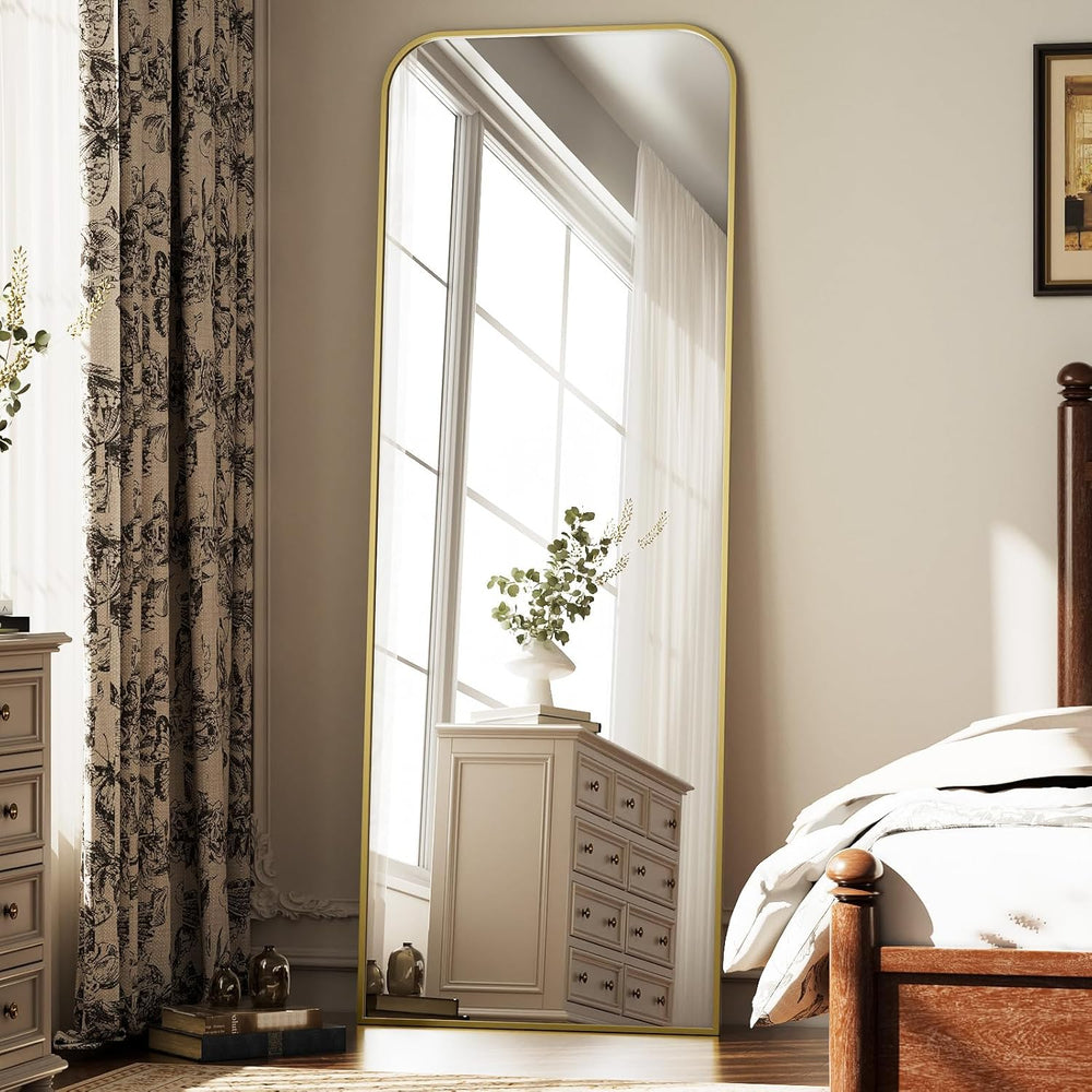 Full Length Mirror 65"x24" Arched Floor Standing Large Mirrors