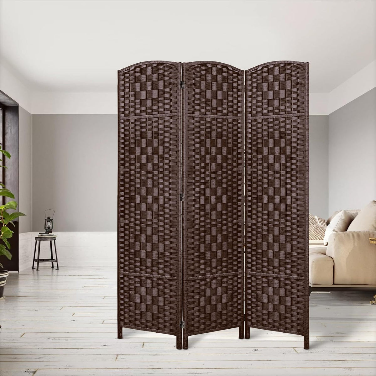 RHF Room Divider Panel,Partition Room Dividers,3Panel Privacy Screen,Brown
