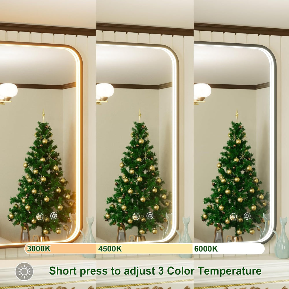 24x36 Inch LED Bathroom Mirror with Lights, 3 Color Temperatures