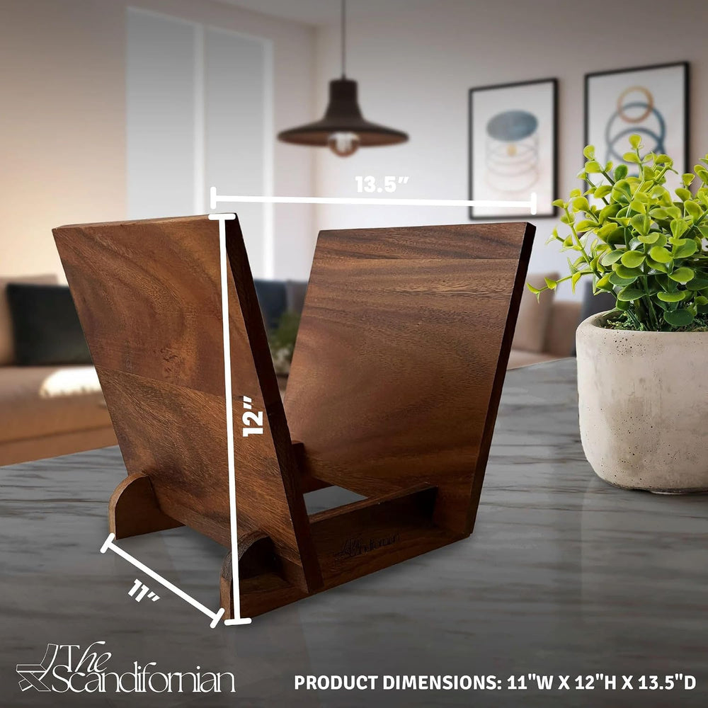 Natural Wood Vinyl Record Holder Shelf, Tabletop LP Storage Rack, Walnut Albu...