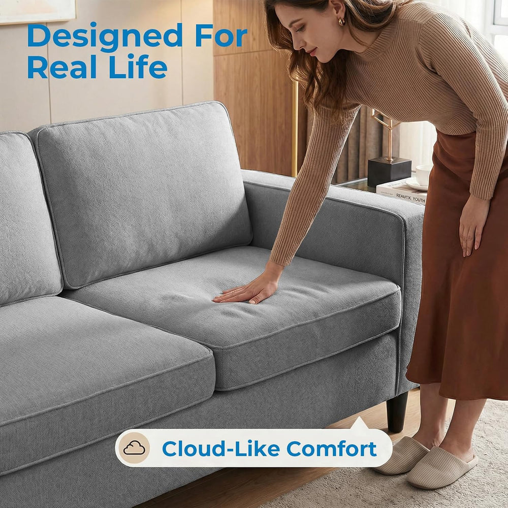 Mjkone 4-Piece Sectional Sofa Set for Living Room, Light Grey