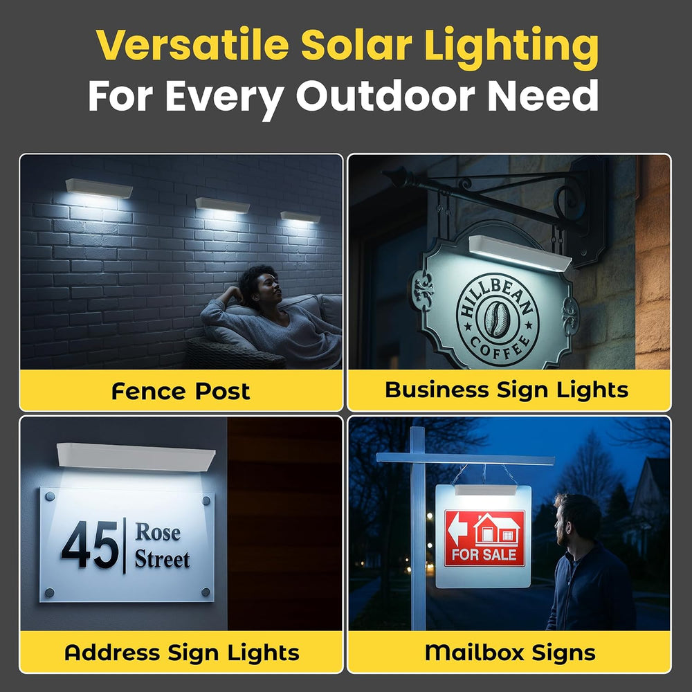 Brighticonic 2Pck Solar Sign Lights for Outdoor Use, Warm White 3000K