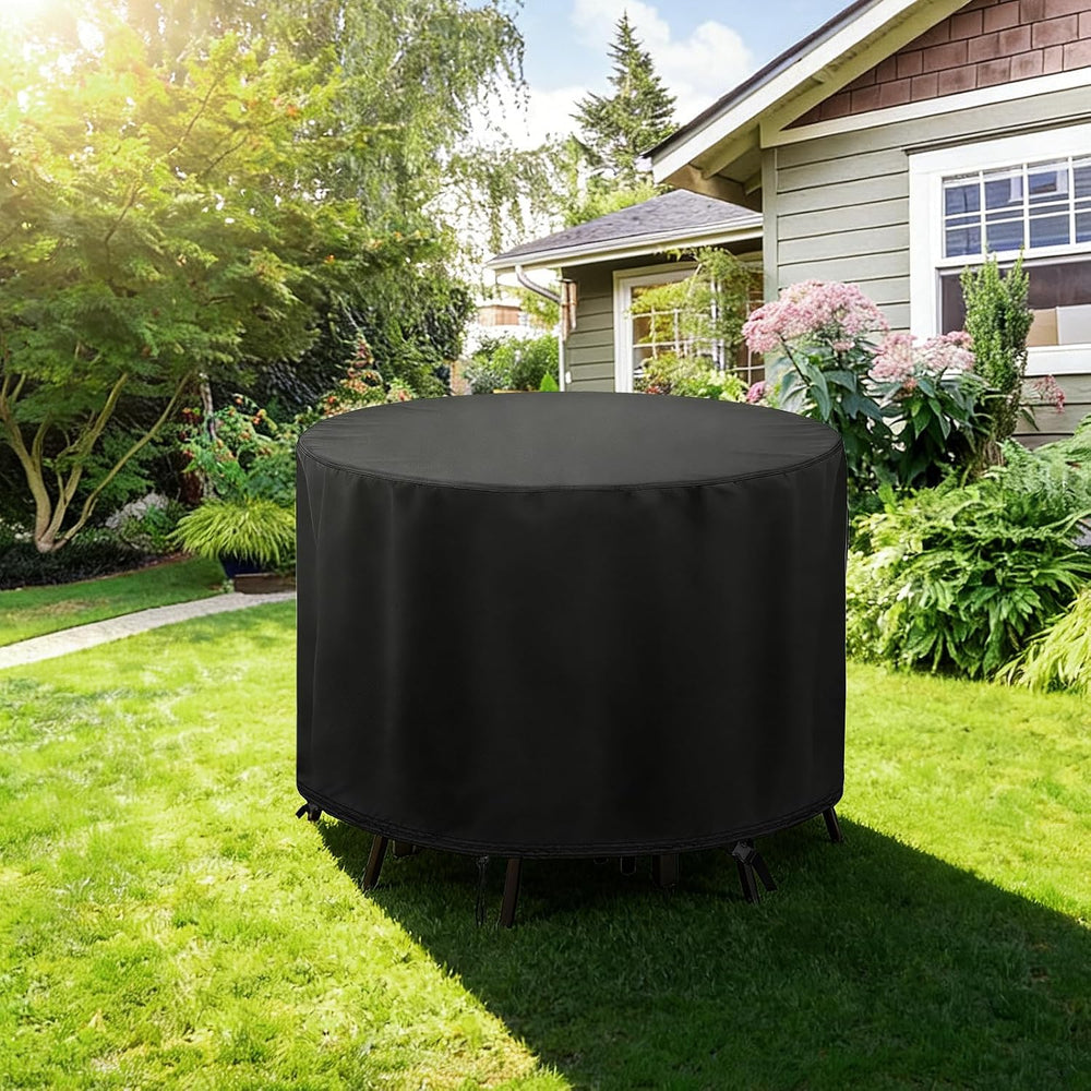 POMER Round Patio Furniture Set Cover,Outdoor Round Table Cover 90"D x 4...