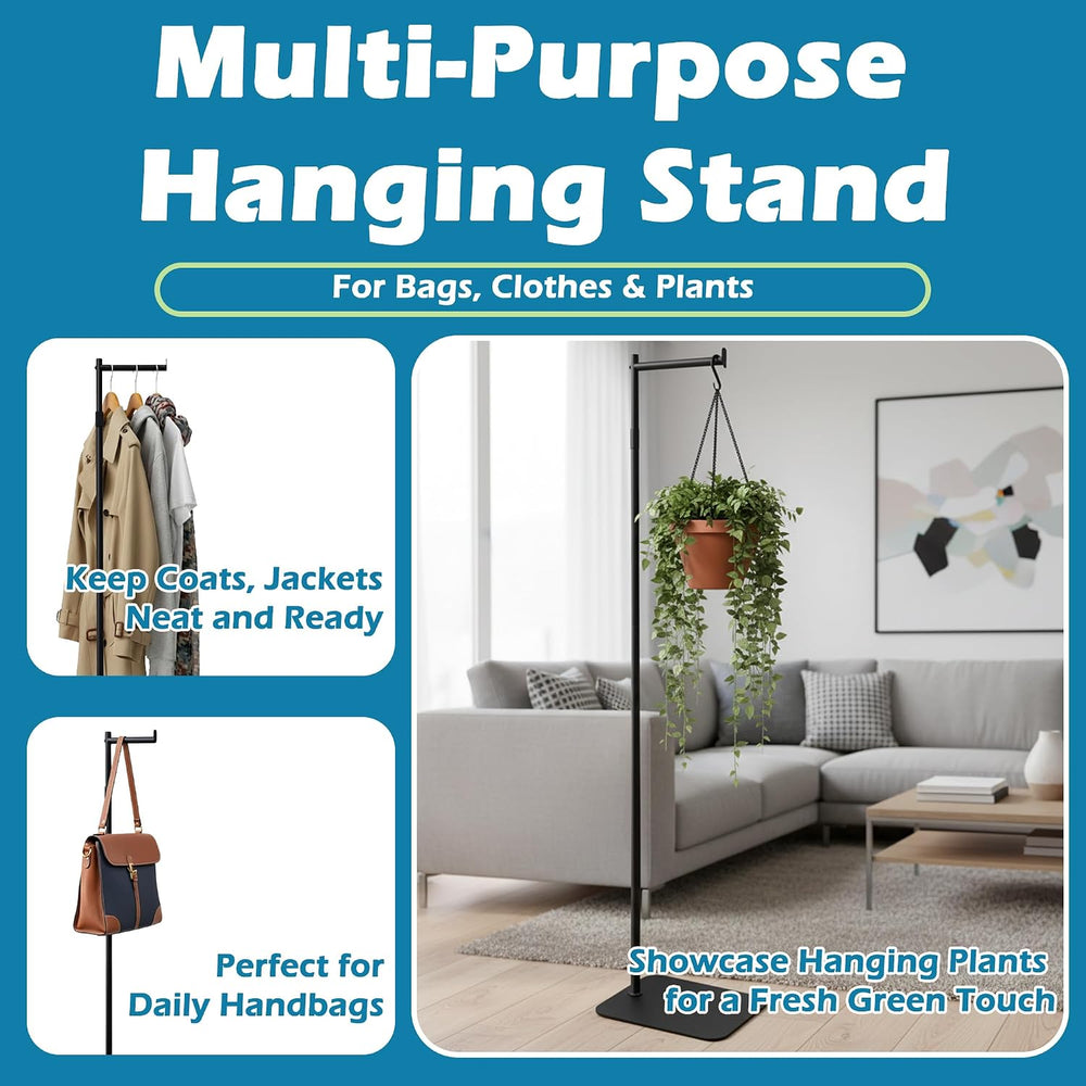 Adjustable Small Clothing Rack, Metal Coat Rack Freestanding Black