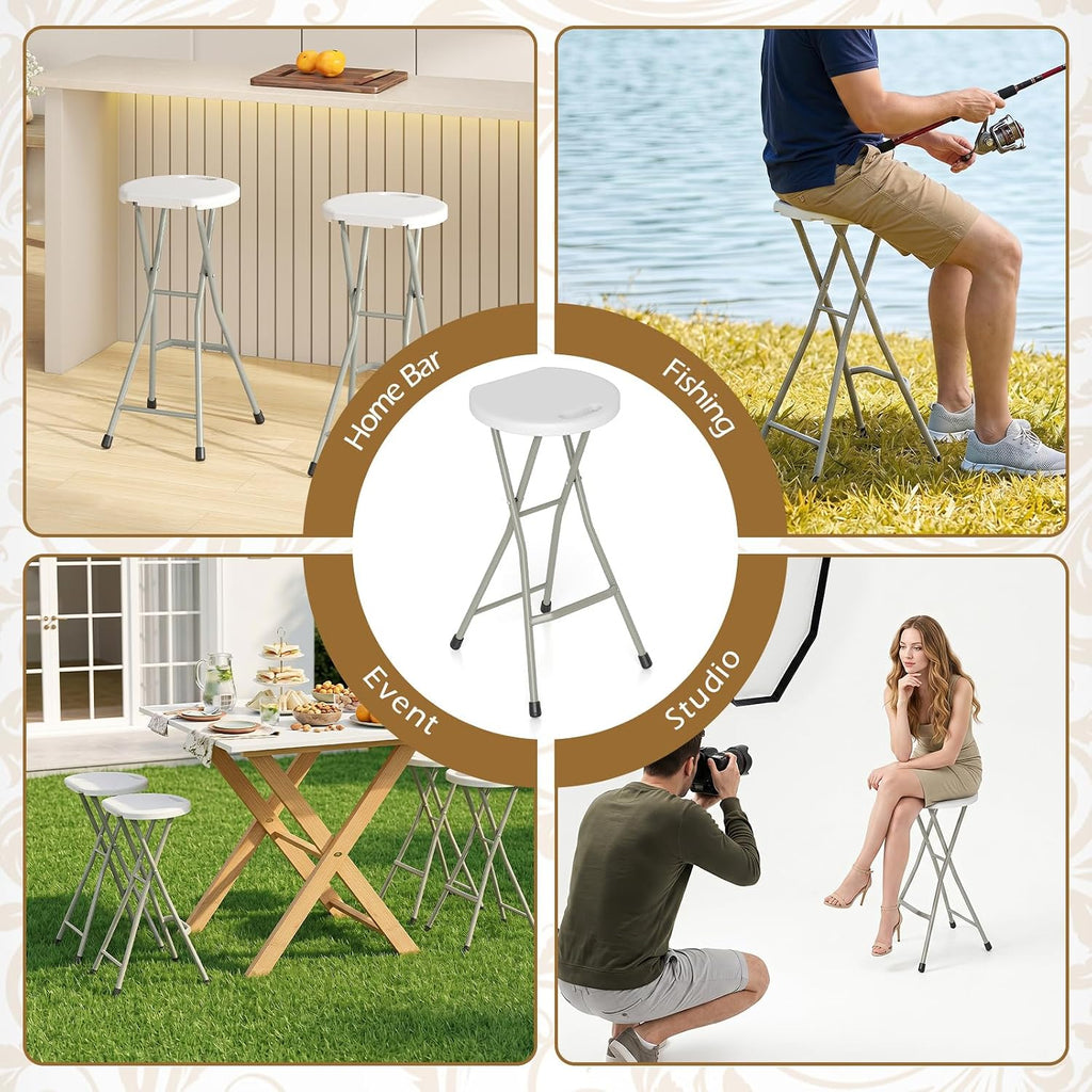 Goplus Extra Tall 28 inch Folding Stool for Adults