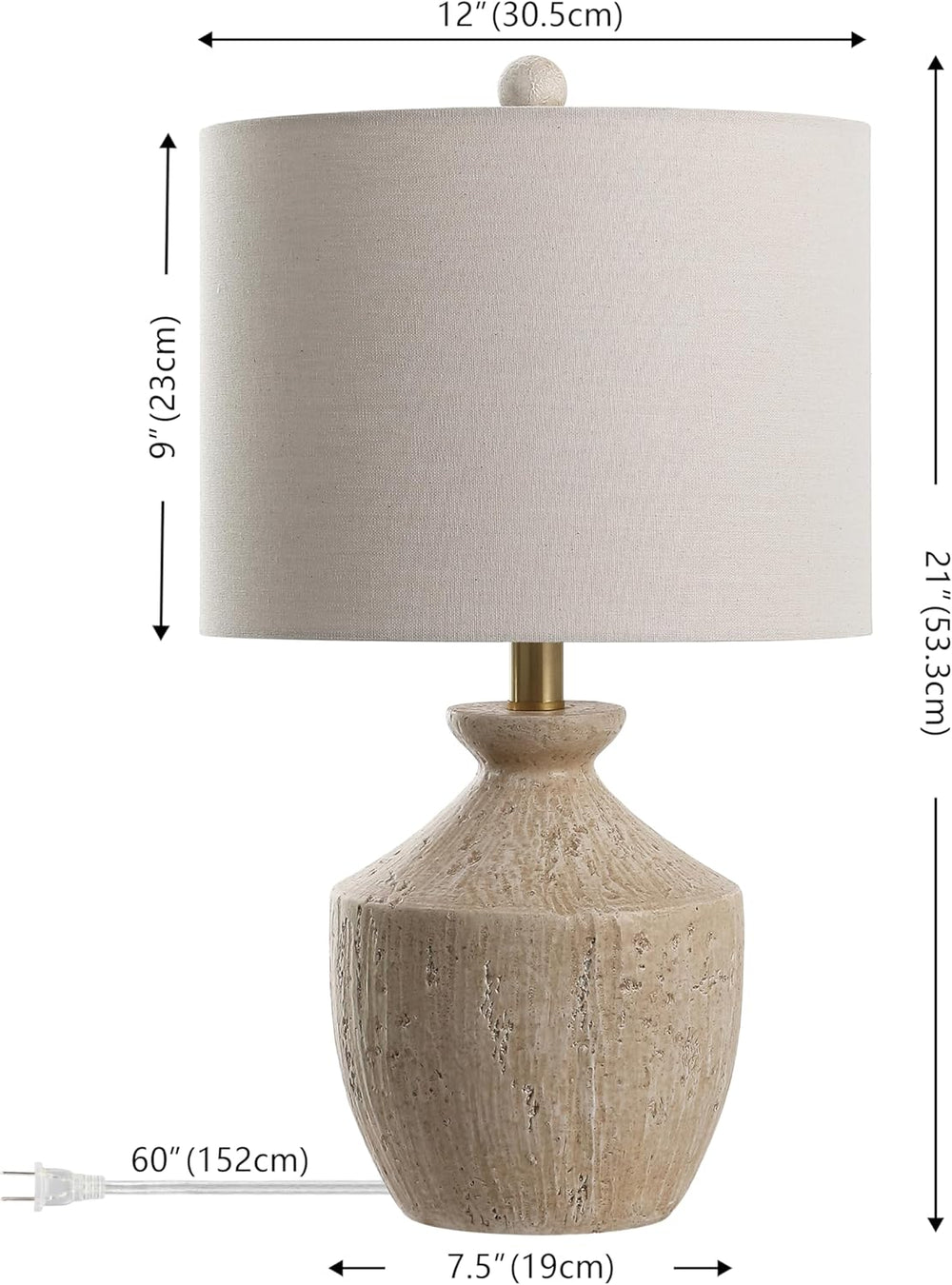 SAFAVIEH Delacey Table Lamp Set of 2, 21" Modern Light Brown TBL4643A-SET2