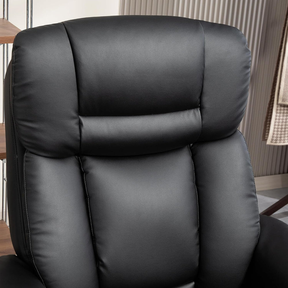 HOMCOM Swivel Recliner Chair with Ottoman, Adjustable Backrest Black