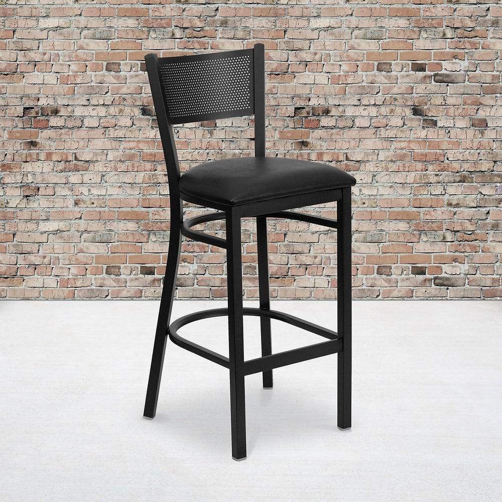 Flash Furniture Hercules Metal Restaurant Barstool, Black, 2-Pack