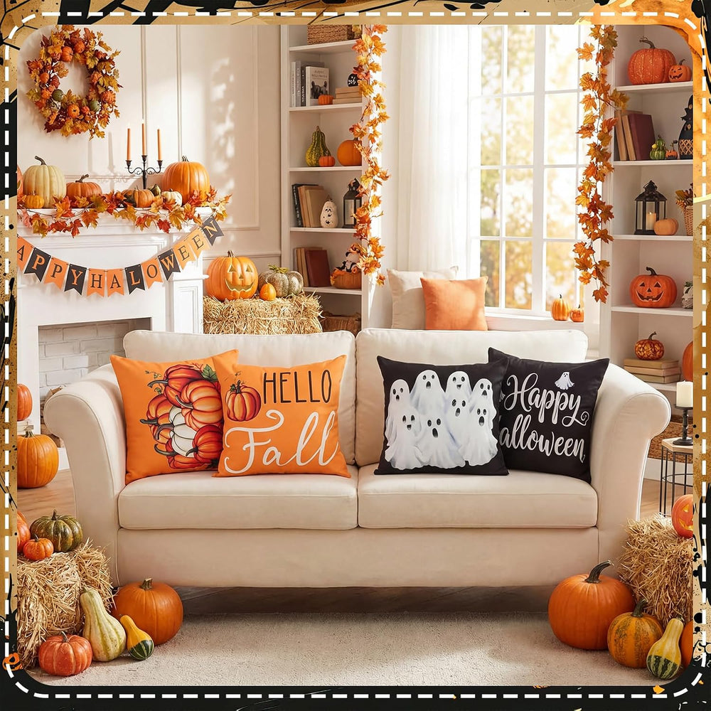 Mindsoft 20 Pcs Holiday Pillow Covers 18x18, Fall Christmas Throw Cover