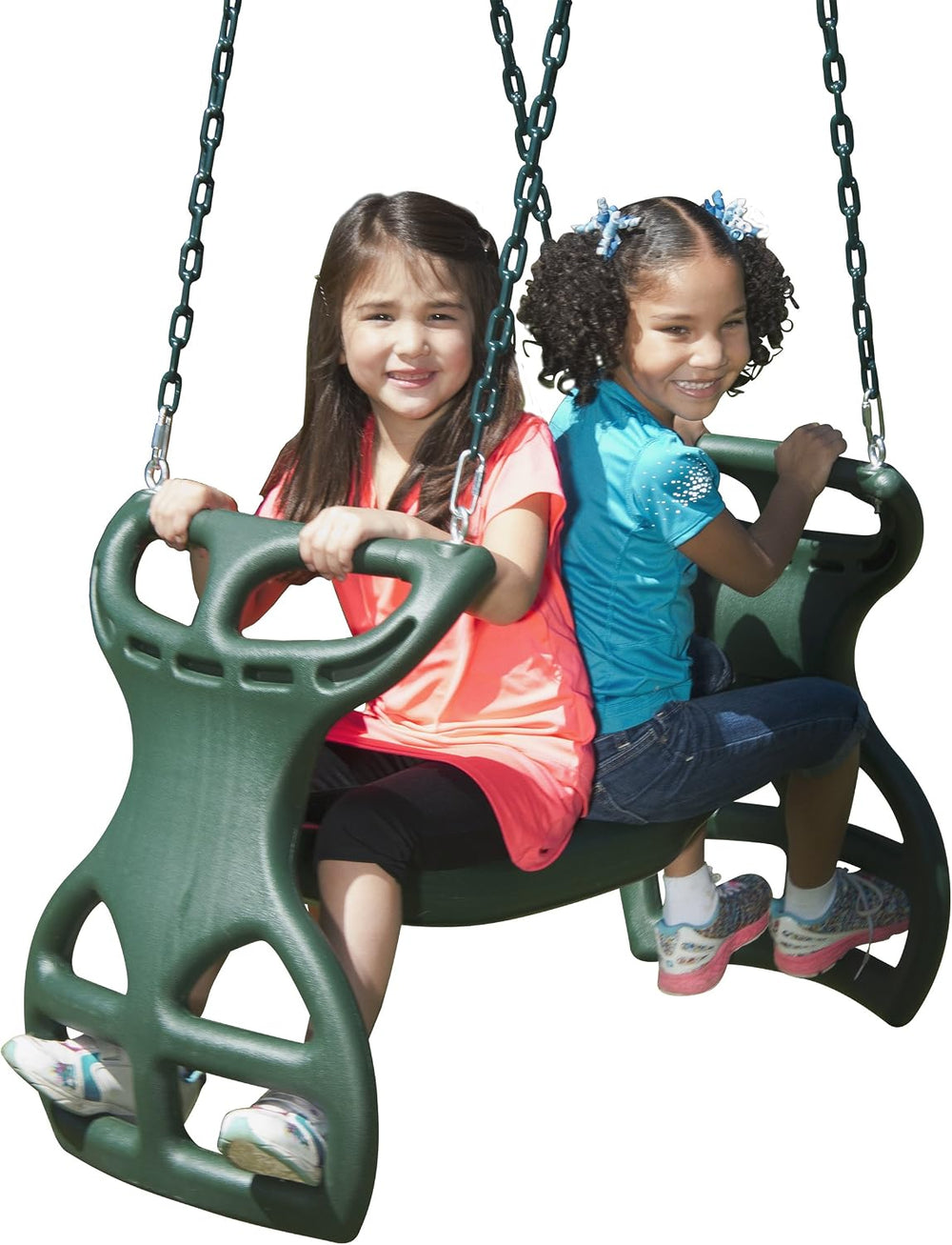 Swing-N-Slide WS 3452 Heavy Duty Two Person Dual Glider Swing, with Coated Ch...