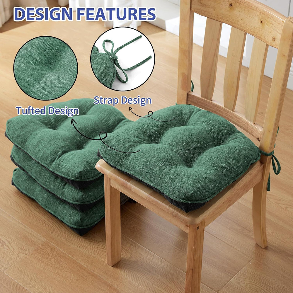 IPYNBAP Memory Foam Chair Cushions Set of 4, 15.5"x15.5"x4", D...