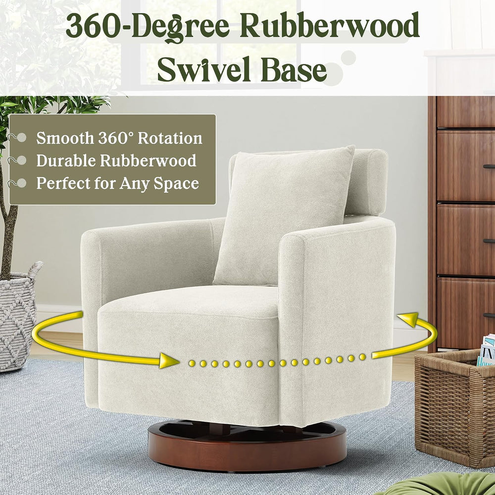HOMREST Swivel Accent Chair,Armchair Barrel Chair with Adjustable Backrest Sw...