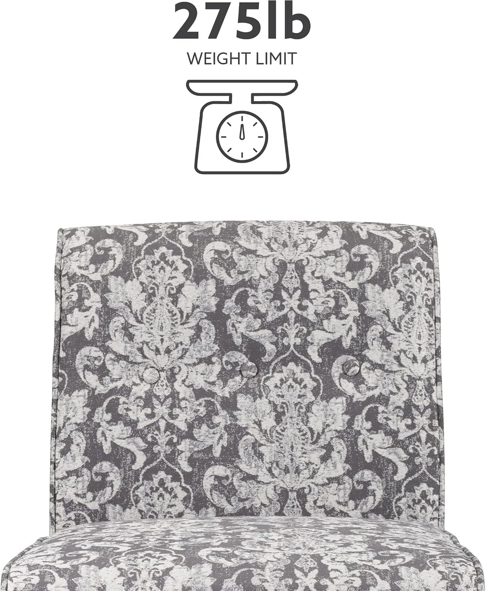 Linon Coco Accent Chair, Gray Damask