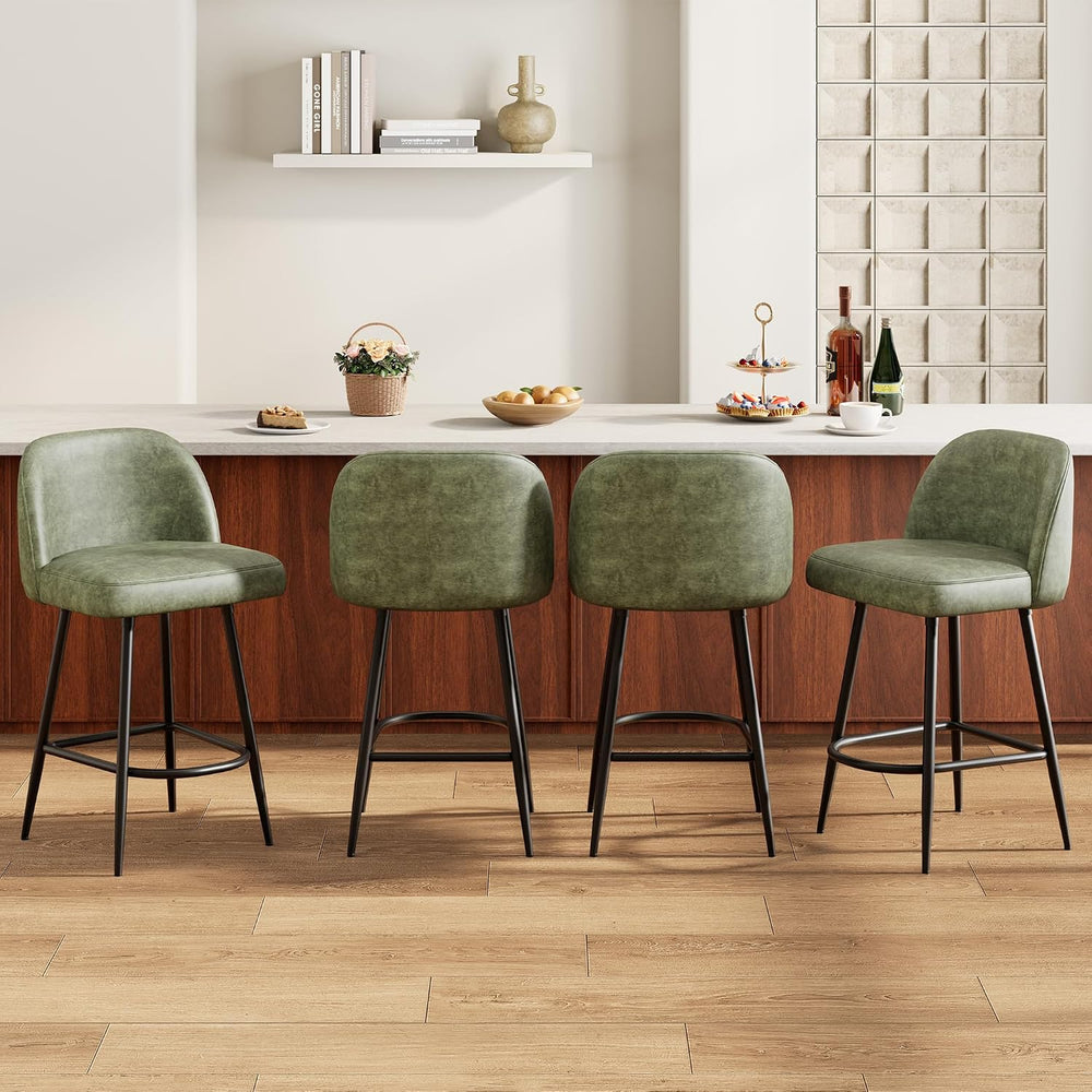 Garvee 26'' Bar Stools Set of 4, Counter Stools with Back & Thick...