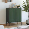 3More 3D Lattice Design 2 Door Accent Sideboard with Iron Legs, Green