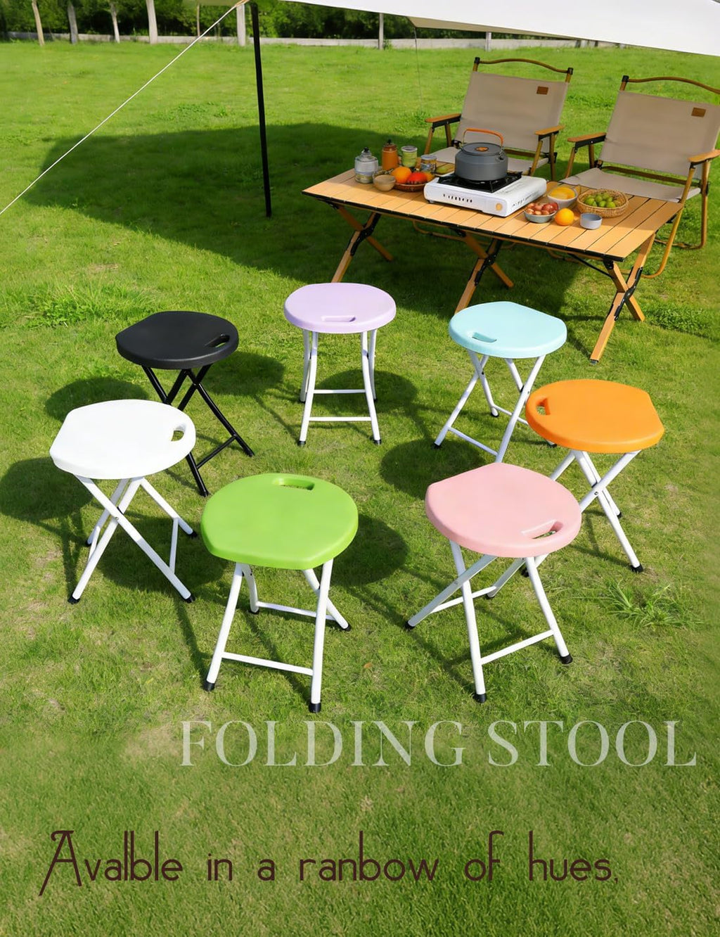 18 inch folding stool with handle on a desk or shelf