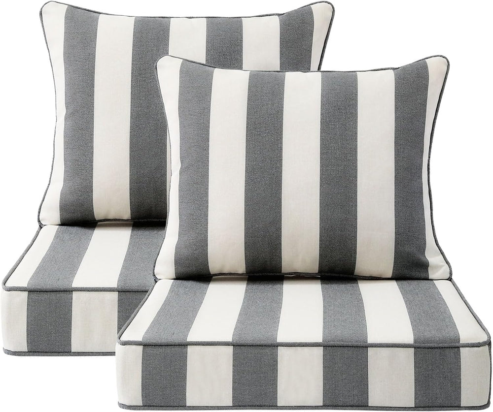 Unimatta Outdoor Patio Chair Cushions Set, 24" x 24", Set of 2, Wat...