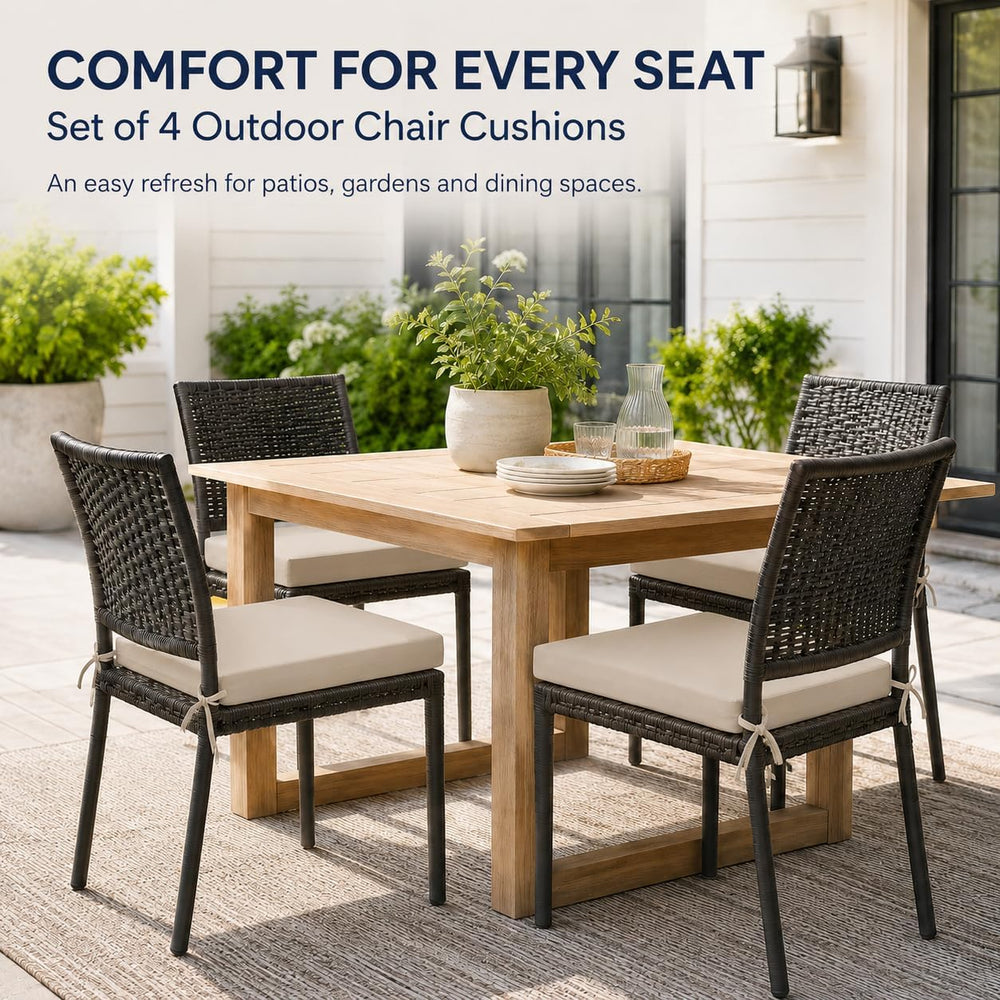 UNIKOME Outdoor Chair Cushions Pack of 4, Water Resistant Patio Cushions with...