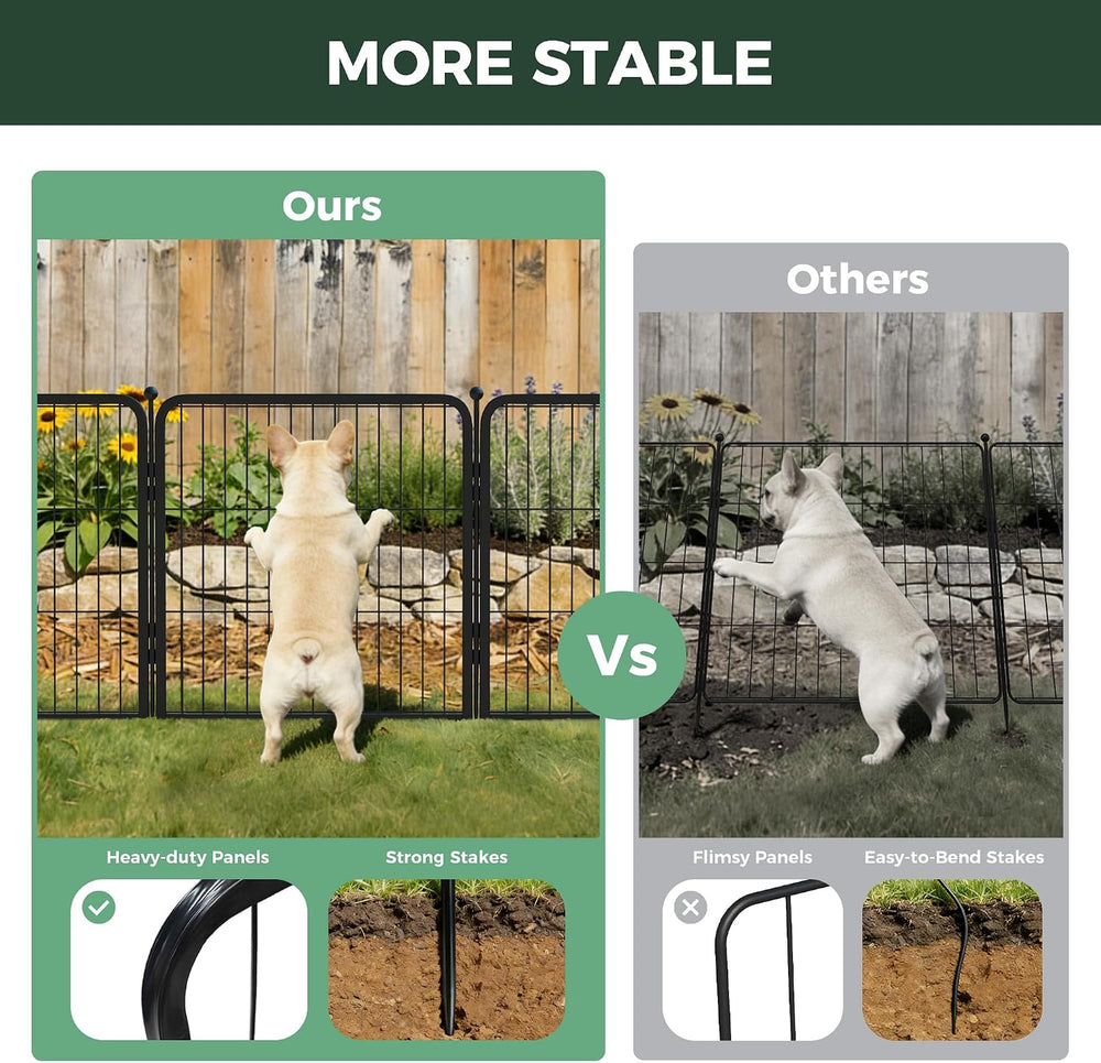 FXW No Dig Garden Fence, Outdoor for Yard, 24in(H) x 11.4ft(L), 6 Panels