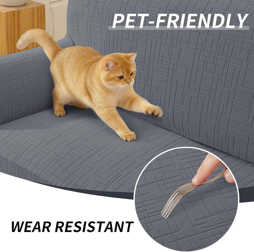 Super Stretch Armchair Covers (Chair 35"-45", Light Gray)