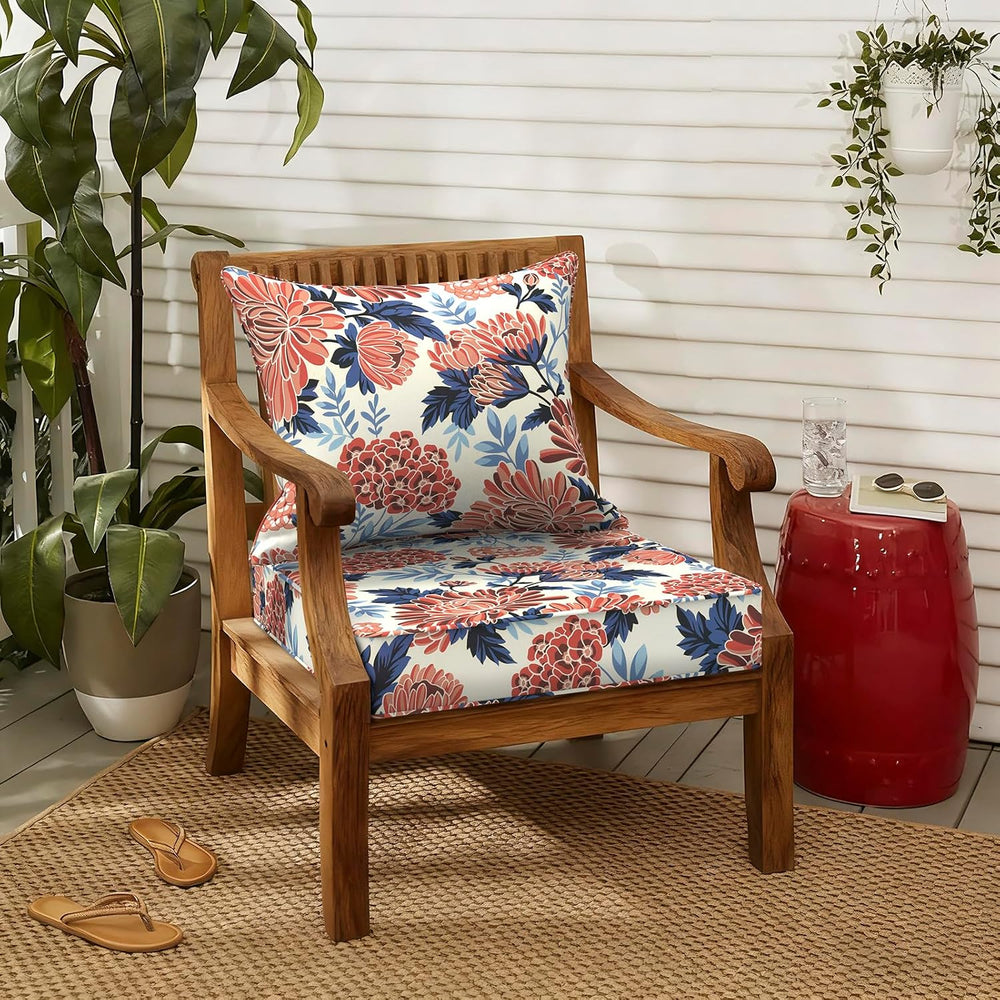 LVTXIII Outdoor Deep Seat Cushion 22"x22"x4" Patio Seat and Ba...