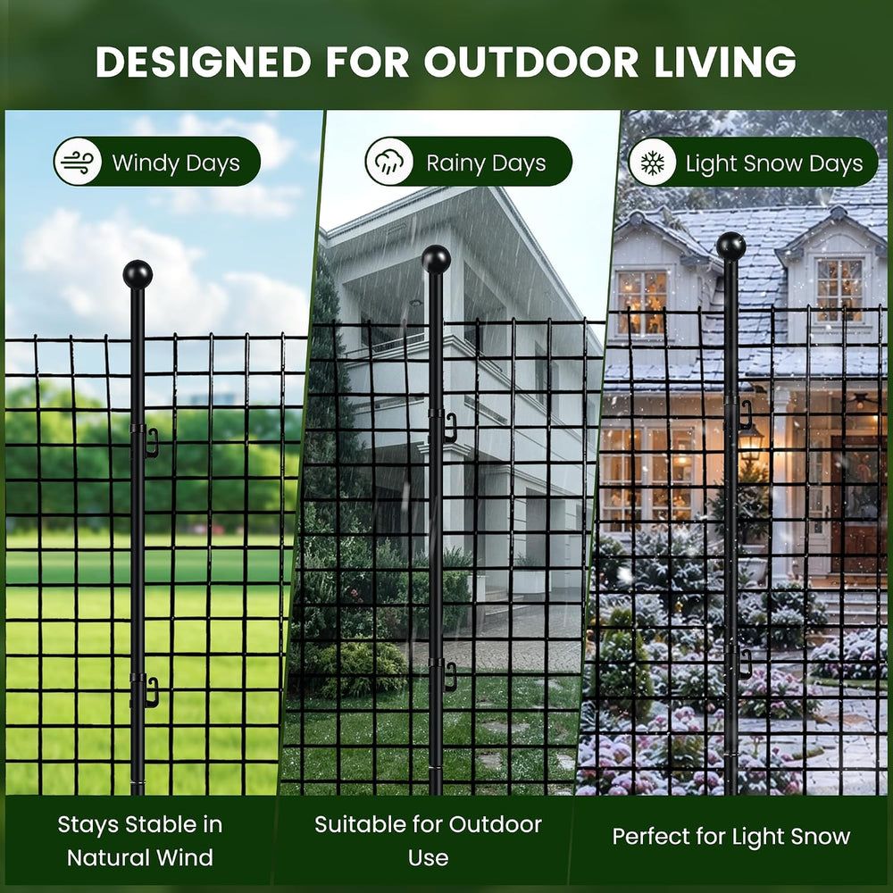 4FT Metal Fence Posts 10 Pack, Sturdy Steel Garden Fence Post