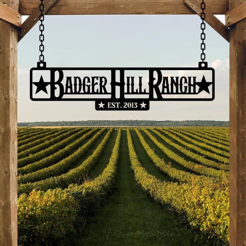 Personalized Metal Farm Sign, Customized Family Name Ranch Sign, Large Last N...