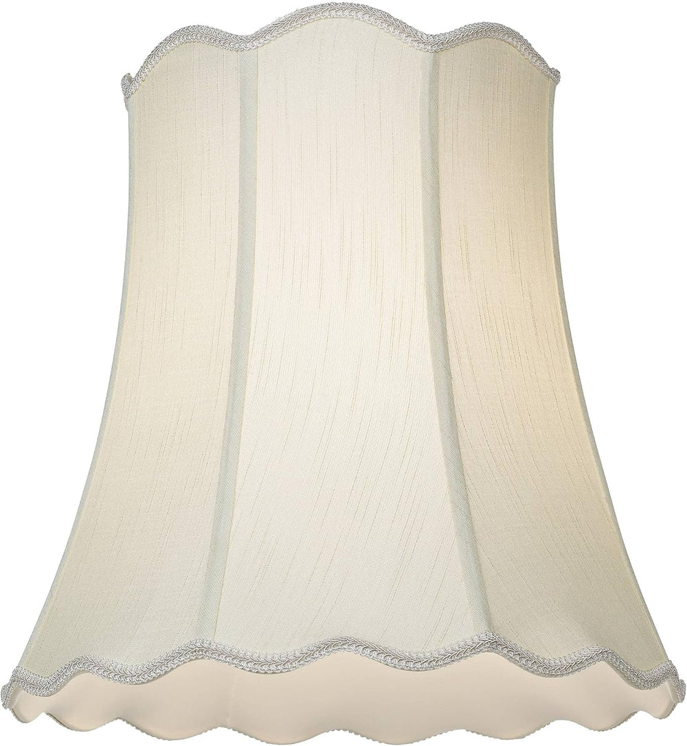 Creme Extra Large Scallop Set of 2 Bell Lamp Shades 12x18x18 (Spider)