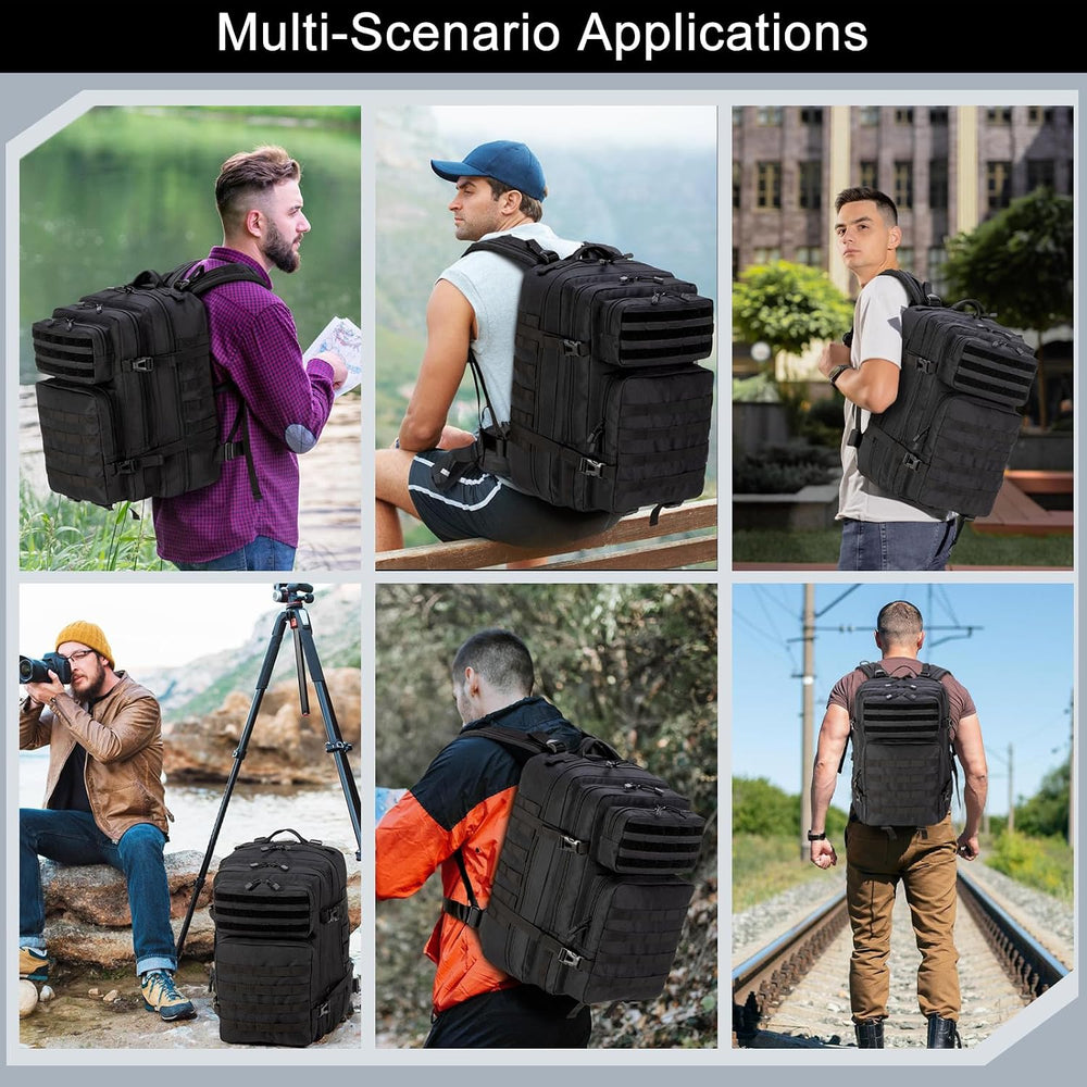 45L Large Tactical Backpack Military MOLLE 3 Day Bug Out Bag